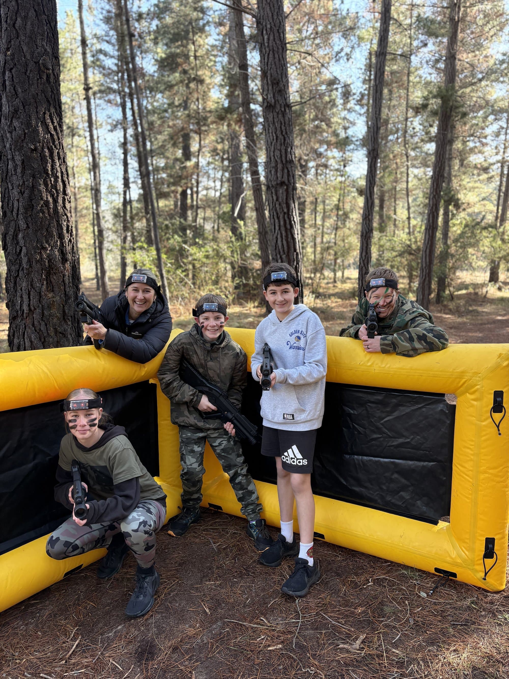 Players with guns at Fadden Pines