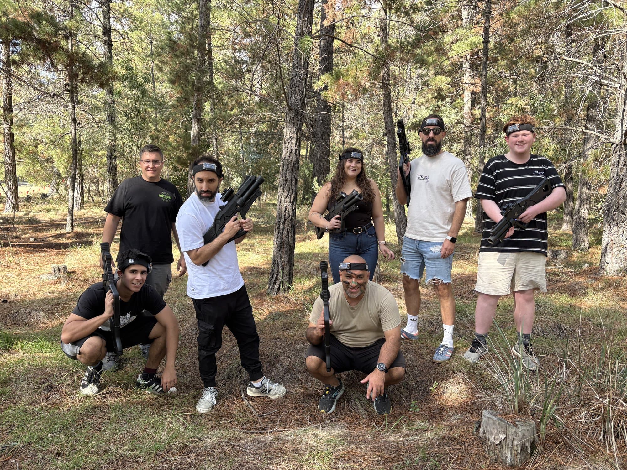 Group of players with guns at Fadden Pines